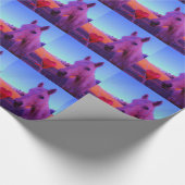 Bruin paard en rood hart cadeaupapier (Hoek)