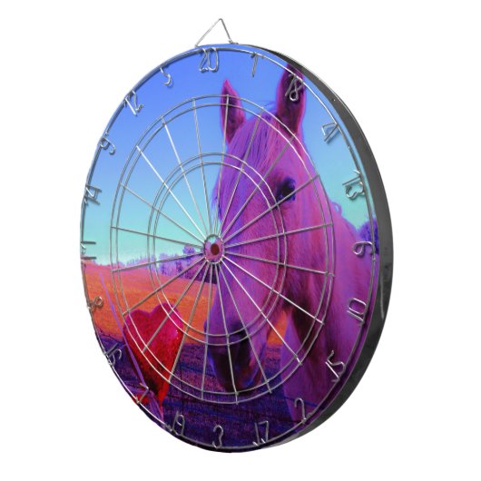 Bruin paard en rood hart dartbord (Voorkant Rechts)