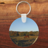 Bruin paard in de zon sleutelhanger (Voorkant)