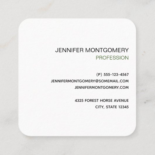 Bruin paard in een winterbos met sneeuwval vierkante visitekaartje (Achterkant)