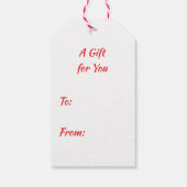 Bruin Paard in Rode Boog Kerst Cadeaulabel (Achterkant)