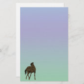 Bruin paard in windpasta-papier briefpapier (Voorkant / Achterkant)
