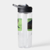  bruin paard lekt in gras waterfles (Rechts)