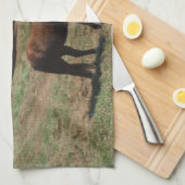 Bruin paard met herfst theedoek (Quarter Fold)