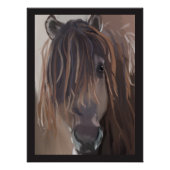 Bruin paard met rommelig haarschilderij perfect poster (Voorkant)