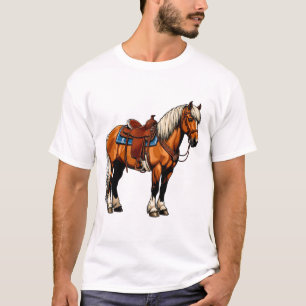 Bruin Paard Met Zadel T-shirt