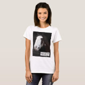 Bruin paard op Boerderij Gewoon een meisje dat van T-shirt (Voorkant volledig)