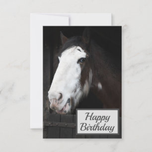 Bruin paard op Boerderij Happy Birthday-kaart Kaart