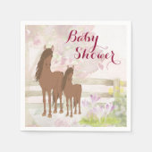  Bruin Paarden en Bloemen Baby shower Servet (Voorkant)