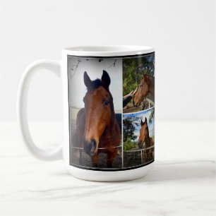 Bruin Paardenfotocollage, koffie-Mok Koffiemok