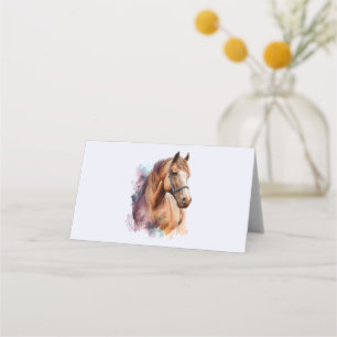 Bruin Paardenhoofd Portret in Aquarel