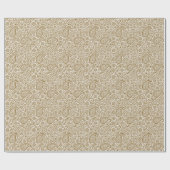 Bruin Paisley - Aangepaste witte achtergrond Cadeaupapier (Vlak)
