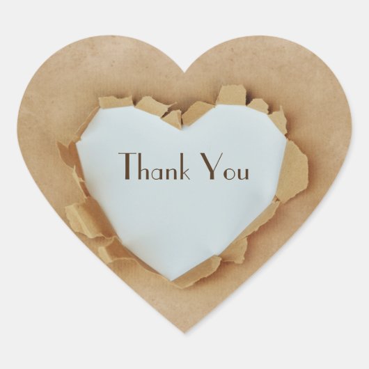 Bruin Papaver Rustic Heart Wedding Party Hart Sticker (Voorkant)