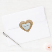 Bruin Papaver Rustic Heart Wedding Party Hart Sticker (Envelop)