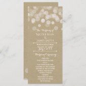 Bruin Papier Eenvoudige Rustieke Lichten Trouwprog Programma (Voorkant / Achterkant)