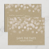 Bruin papier eenvoudige rustieke trouw save the da aankondigingskaart (Voorkant / Achterkant)