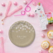 Bruin Papier Eenvoudige Rustieke Witte Lichten Bru Papieren Bordje