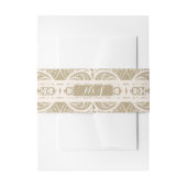 Bruin papier en wit lace Natural Rustic Wedding Uitnodigingen Wikkel (Voorkant Voorbeeld)