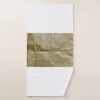 Bruin papier rimpel. Zet het papier omhoog. Achter Badhanddoek