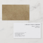 Bruin papier, zoals textiel visitekaartje (Voorkant / Achterkant)