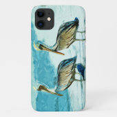 Bruin Pelican in winterkleuren Abstract ontwerp Case-Mate iPhone Case (Achterkant)