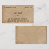  bruin perkament visitekaartje (Voorkant / Achterkant)