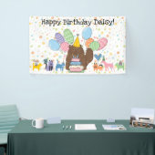 Bruin Perzisch Kat Longhair Verjaardagsfeest Spandoek (Beurs)