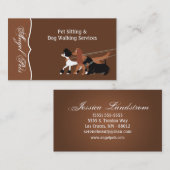 Bruin Pet Sitting Dog Walker Visitekaartje (Voorkant / Achterkant)