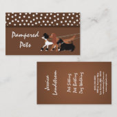 Bruin Pet Sitting Dog Walker Visitekaartje (Voorkant / Achterkant)