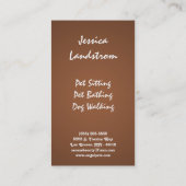 Bruin Pet Sitting Dog Walker Visitekaartje (Achterkant)