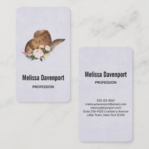 Bruin Pet van Cowgirl met roze bloemen Visitekaartje