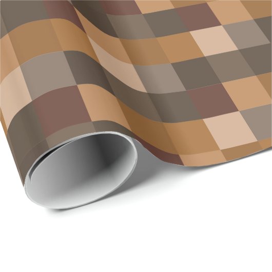 Bruin Pixelated Pattern Cadeaupapier (Rol Hoek)