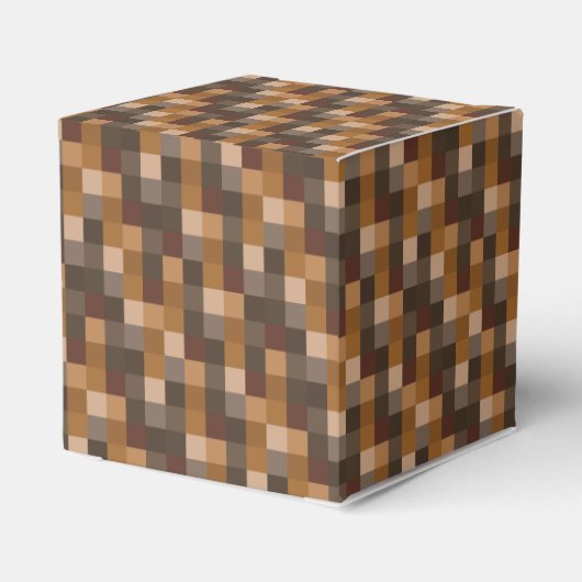 Bruin pixelpatroon bedankdoosjes (Achterkant)