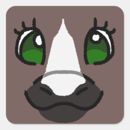 Bruin Pony Vierkante Sticker