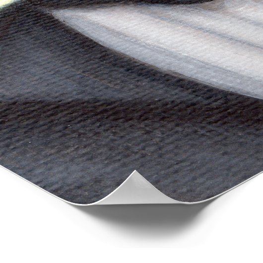 Bruin Poster met kat met kattenvoer Tuxedo Feline  (Hoek)