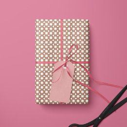 Bruin Preppy Gingham Harten- Inpakpapier Rol