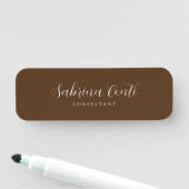 Bruin Professioneel Kalligrafie Trendy Modern Plai Naamplaatje (In situ)
