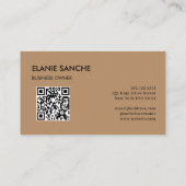 Bruin QR Code Trendy Elegant Modern Visitekaartje (Achterkant)