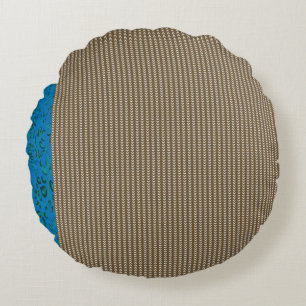 Bruin, rechthoek, hout, beige, grijs, goud, letter rond kussen