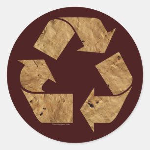 Bruin Recyclen bord Ronde Sticker