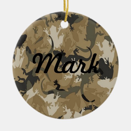 Bruin reptiel Camouflage Naam Ornament (Voorkant)