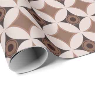 Bruin Retro Atomair 50s Diamanten Patroon Cadeaupapier