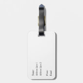 Bruin & Rode Geklede Bagage Label (Achterkant verticaal)