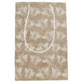 Bruin  roestbijenpatroon medium cadeauzakje (Voorkant)