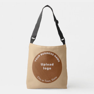 Bruin Ronde Kant voor zakelijk merk op Crossbody B Tas