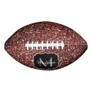 Bruin rood faux glitter sparkle Monogram naam American Football