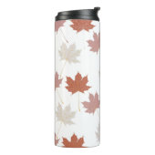 Bruin rood herfst bloemblaadjes Y2K patroon Thermosbeker (Gedraaid links)