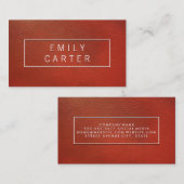 Bruin rood leer visitekaartje (Voorkant / Achterkant)