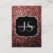 Bruin Rood nepschitterende Monogram Visitekaartje (Achterkant)