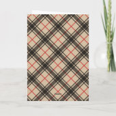 Bruin & Rood Plaid Foto Kerst Kaart (Achterkant)